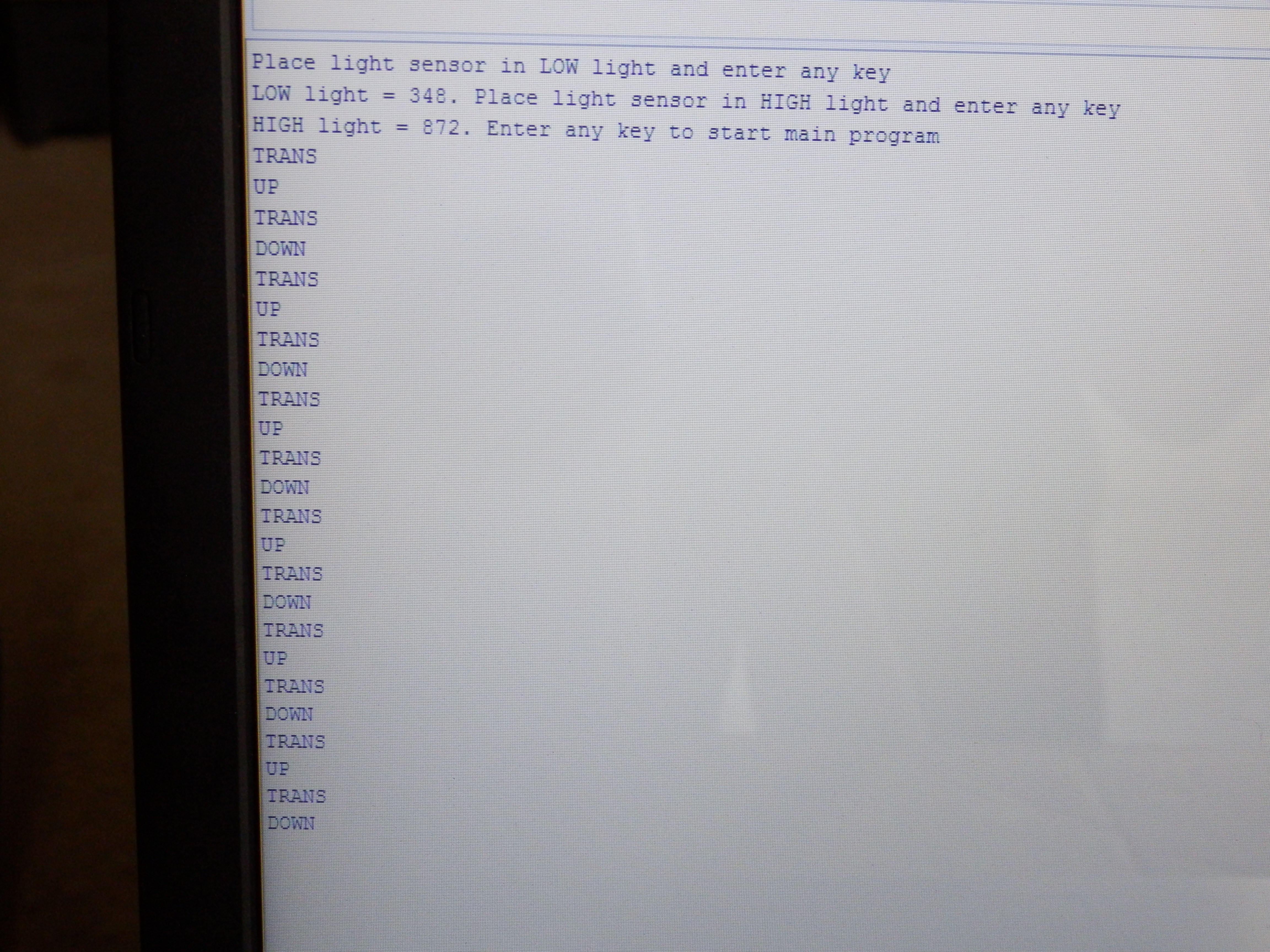 Calibration and Diagnostic Output